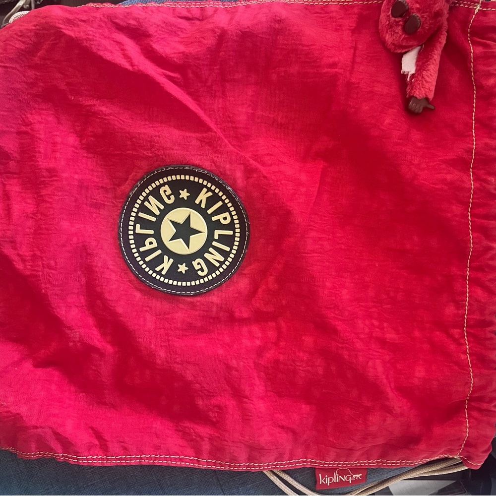 Kipling Scarlet Red Bag with Logo Patch